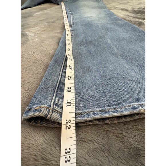 Abercrombie & Fitch Womens High-rise Flare Jeans Size 4 Blue Med Wash Y2k Preppy - Picture 9 of 9